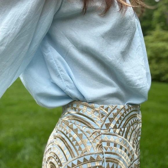 NEW Greek Archaic Kori Mao Collar Long Sleeve Shirt - Picture 7 of 14